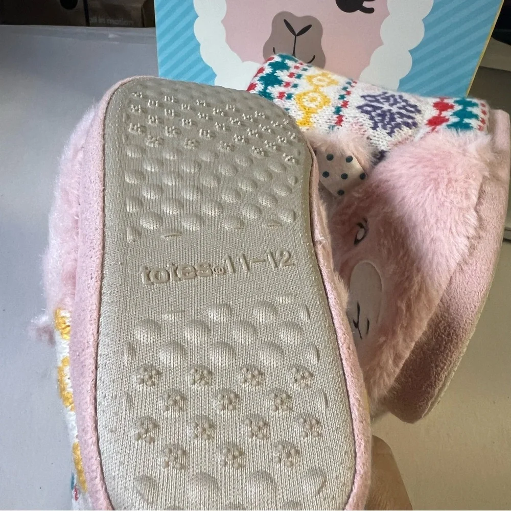 Totes‎ Toasties kids llama slippers size SM
